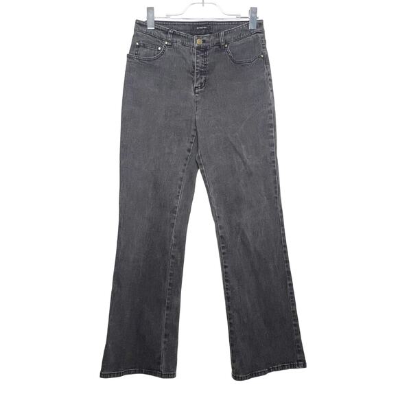 JONES NEW YORK Stretch Jeans Mid Rise Charcoal Wash Black Denim Womens Size 8 - Picture 1 of 8